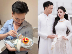 Vợ hot girl của diễn viên Trọng Lân VTV vượt cạn mẹ tròn con vuông, bé trai có 2 má lúm đồng tiền như “sao y” từ bố