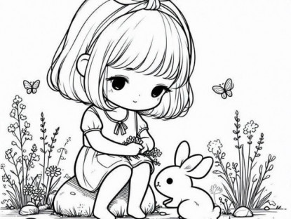 Gia đình - Tranh tô màu bé chơi với thú cưng giúp nuôi dưỡng lòng đồng cảm, gần gũi với các loài vật
