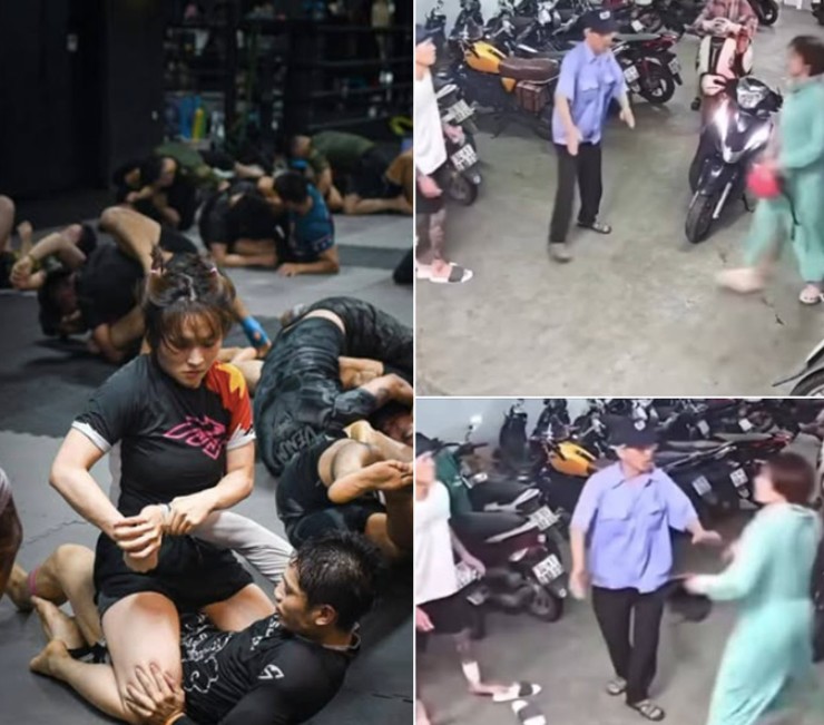 Cô gái MMA đánh gã trai xăm trổ no đòn, quật ngã kẻ giở trò "hổ báo cáo chồn" - 1