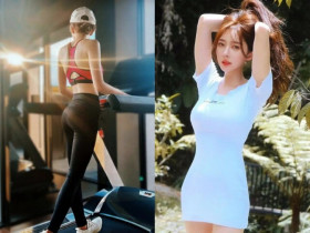 Gái xinh đi tập thể dục khoe eo 56cm nuột như Ngọc Trinh, nói vừa sinh con chẳng ai tin