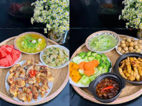 Thực đơn cơm nhà ngon lành, bổ dưỡng của bà mẹ 3 con