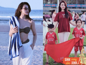 Cô giáo mầm non lấy nam thần tuyển Việt Nam: Bế bụng tròn xoe đi học giữa tin cưới chạy bầu, đẻ 2 con mặt vẫn “búng ra sữa”