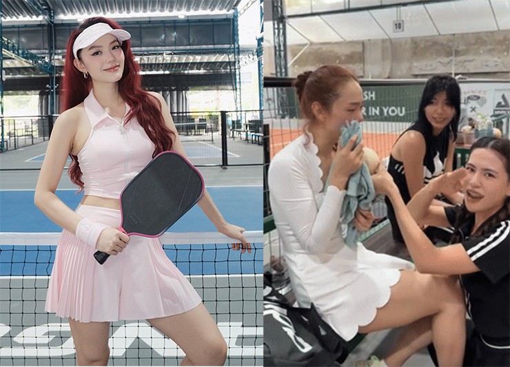 Á hậu Huyền My say sưa tập pickleball, ca sĩ Minh Hằng bị đập vợt trúng mặt - 3
