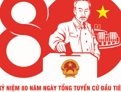 Tin Tức - Mẫu biểu trưng sử dụng trong các hoạt động tuyên truyền Kỷ niệm 80 năm Ngày Tổng tuyển cử đầu tiên bầu Quốc hội Việt Nam