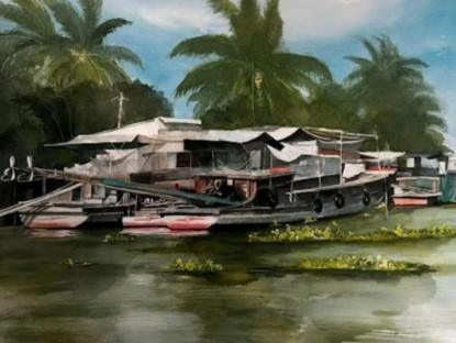 Mỹ thuật - Họa sĩ Nguyễn Hồng Quân - Lung linh một miền sông nước