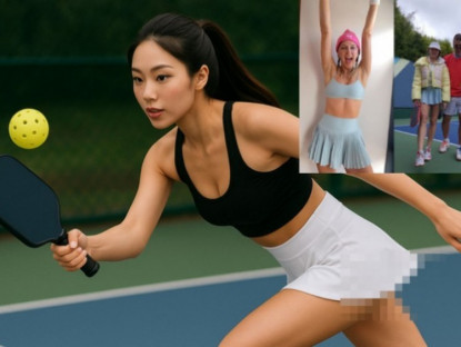 Thể thao - Người đẹp &quot;vén váy&quot;, có VĐV hở &quot;vòng 1&quot;: Tranh cãi giới hạn tế nhị trong pickleball