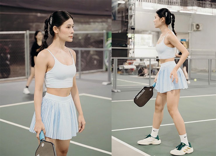 Hot girl "vén váy" chơi pickleball gây tranh cãi: Dàn người đẹp lên tiếng - 7