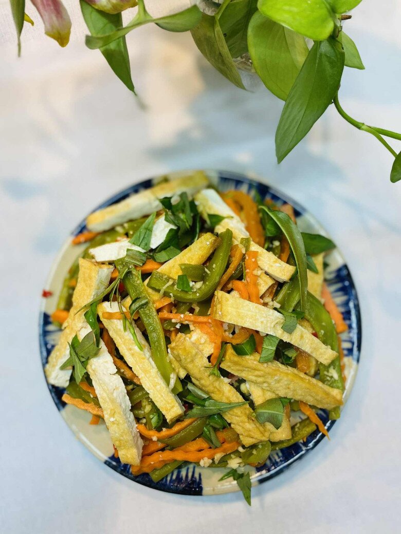 Gỏi rau tiến vua đậu phụ chay vừa ngon lại thanh mát, ăn nhiều chẳng sợ béo - 10