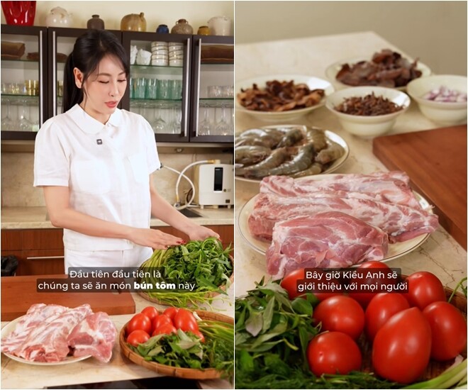 &#34;Hoa hậu nhà trăm tỷ&#34; đeo nhẫn kim cương vào bếp làm món đặc sản Hải Phòng, dàn sao Việt khen nức nở - 2