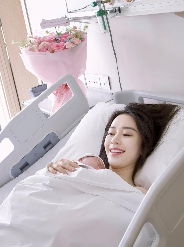 MC đẹp nhất nhì VTV hạ sinh con thứ 2 với chồng Tiến sĩ, visual như thần tiên tỷ tỷ khi &#34;da kề da&#34; với con - 2