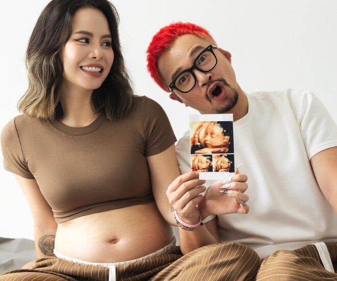 &#34;Anh trai&#34; đình đám Vbiz sắp đón con đầu lòng ở tuổi U50, bà xã là học trò kém 13 tuổi, bầu vượt mặt vẫn bế bụng nhảy - 1