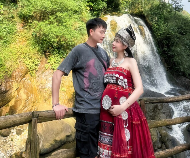 Hot girl Hà thành sắp sinh con với nam thần VTV, khoe visual như tỷ tỷ xứ Trung trước thềm lên bàn đẻ - 2