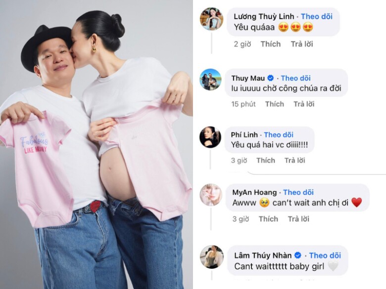 Siêu mẫu Việt đình đám tiết lộ đang bầu con gái, hoa hậu Lương Thuỳ Linh và dàn sao hào hứng đón chờ công chúa nhỏ - 3