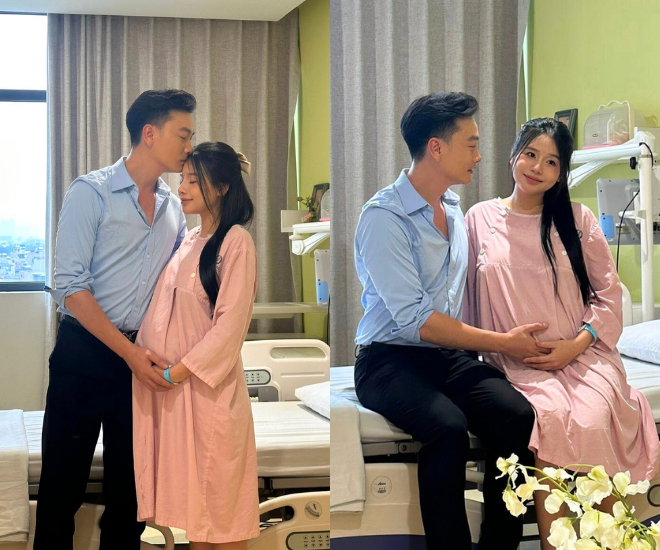 Vợ hot girl của diễn viên Trọng Lân VTV vượt cạn mẹ tròn con vuông, bé trai có 2 má lúm đồng tiền như “sao y” từ bố - 3