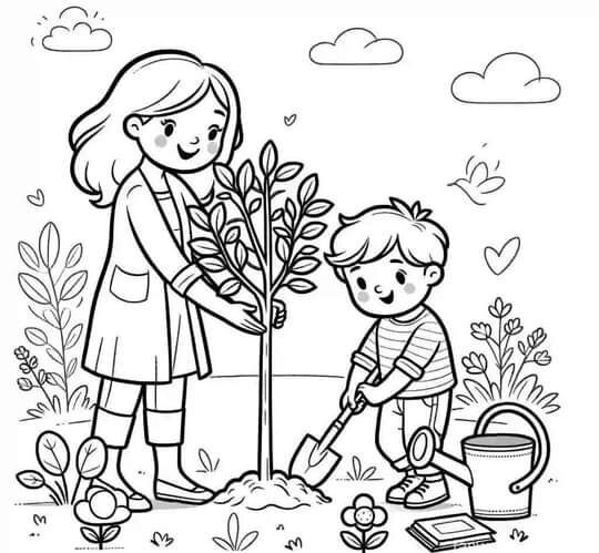Tranh tô màu dạy tập làm việc nhà giúp bố mẹ, nuôi dưỡng tính tự lập - 12