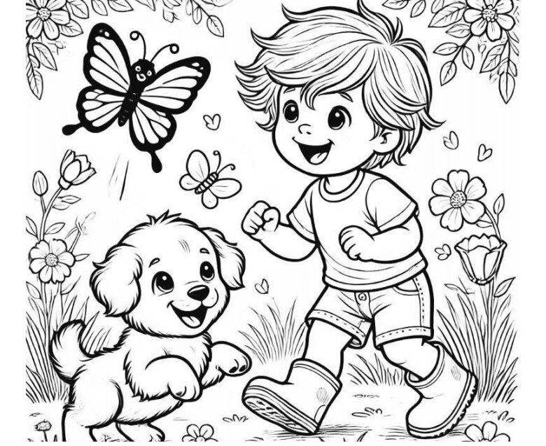 Tranh tô màu bé chơi với thú cưng giúp nuôi dưỡng lòng đồng cảm, gần gũi với các loài vật - 15