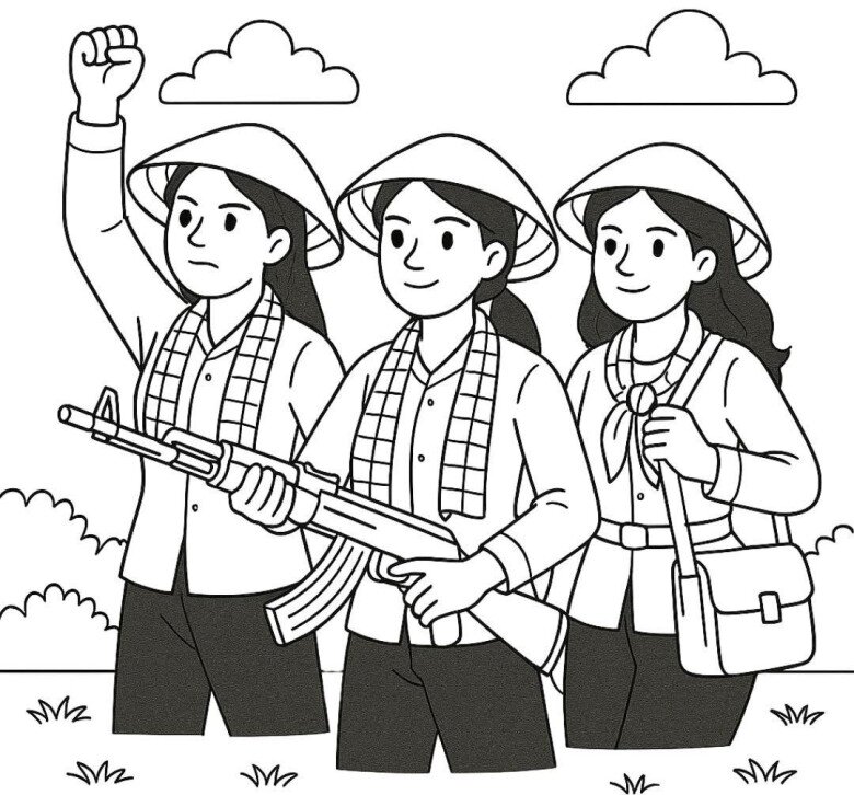 Tranh tô màu các chú công an, bộ đội, nét đẹp hòa bình cho bé - 10
