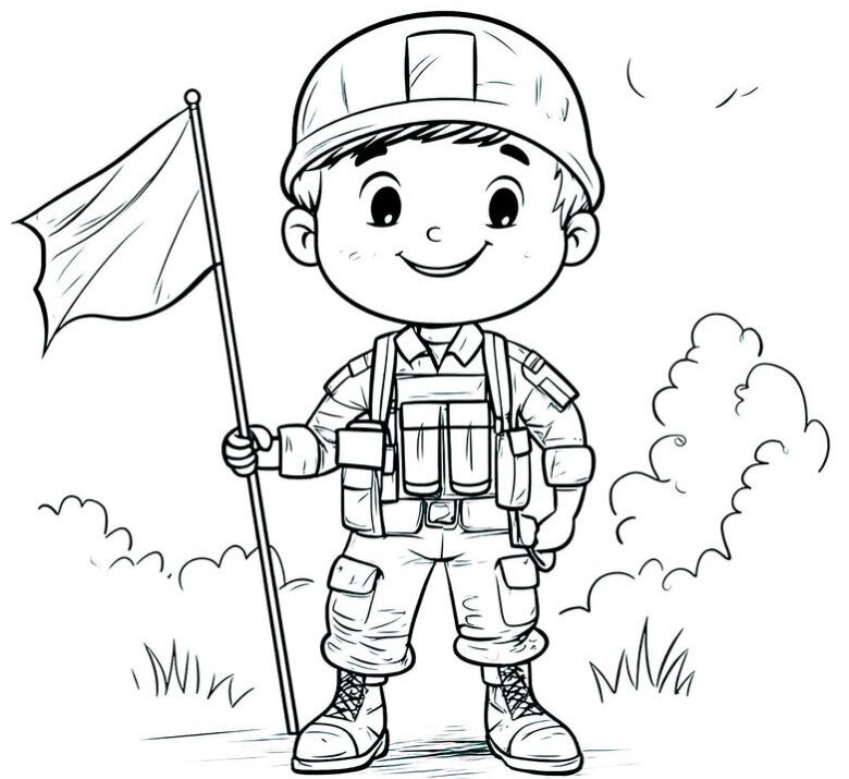 Tranh tô màu các chú công an, bộ đội, nét đẹp hòa bình cho bé - 14