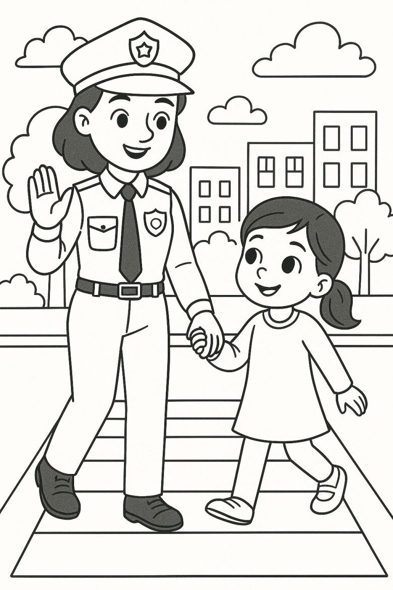 Tranh tô màu các chú công an, bộ đội, nét đẹp hòa bình cho bé - 16