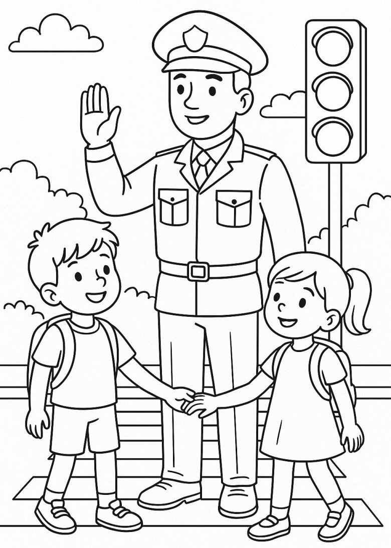 Tranh tô màu các chú công an, bộ đội, nét đẹp hòa bình cho bé - 5