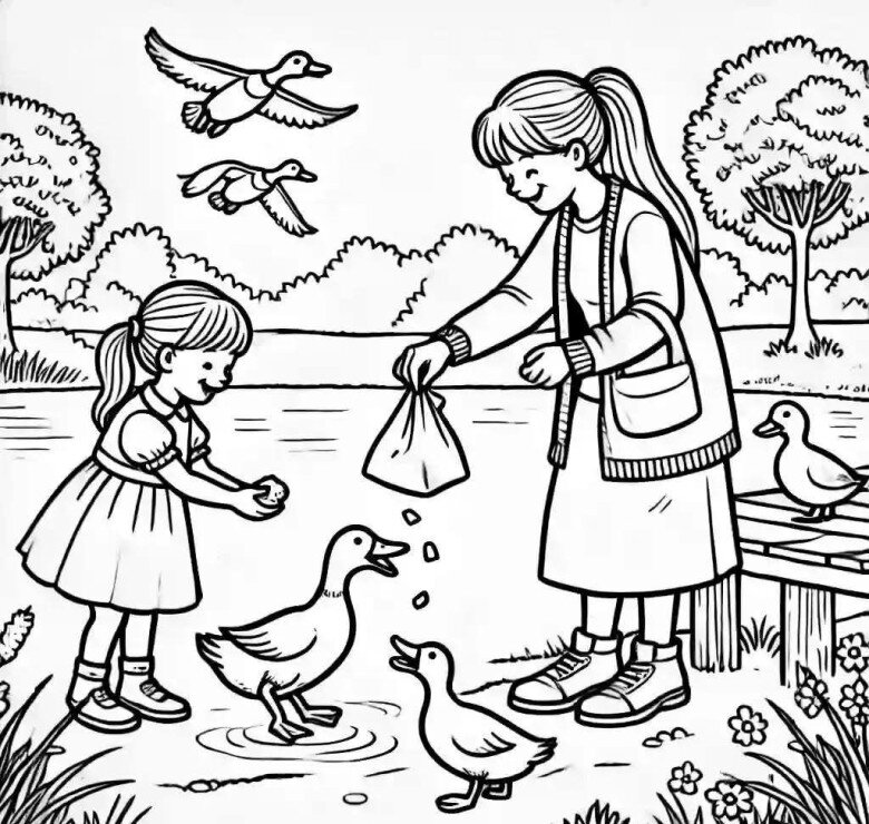 Tranh tô màu các hoạt động vui nên làm vào ngày nghỉ lễ cho bé - 11