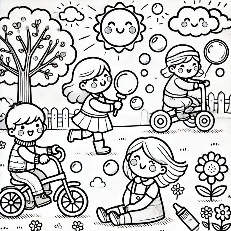 20 bức tranh tô màu về tình bạn, dạy bé biết kết bạn tốt mà chơi - 14