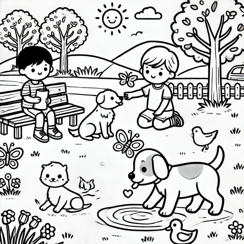 20 tranh tô màu hoạt động vui, trẻ tự tô nên màu sắc cho kỷ niệm đẹp trong tuổi thơ - 7