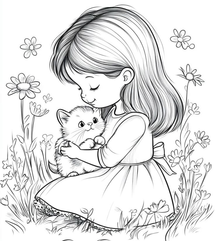 Tặng 20 bức tranh tô màu cho bé gái đa dạng chủ đề, thỏa thích phối màu đáng yêu - 14