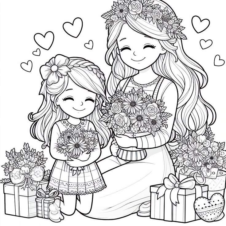 Tặng 20 bức tranh tô màu cho bé gái đa dạng chủ đề, thỏa thích phối màu đáng yêu - 18