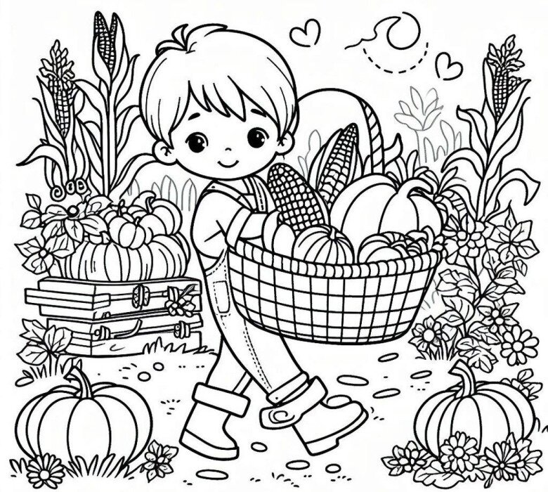 Tranh tô màu rau củ quả cho bé 2 tuổi thỏa thích tập tô - 15