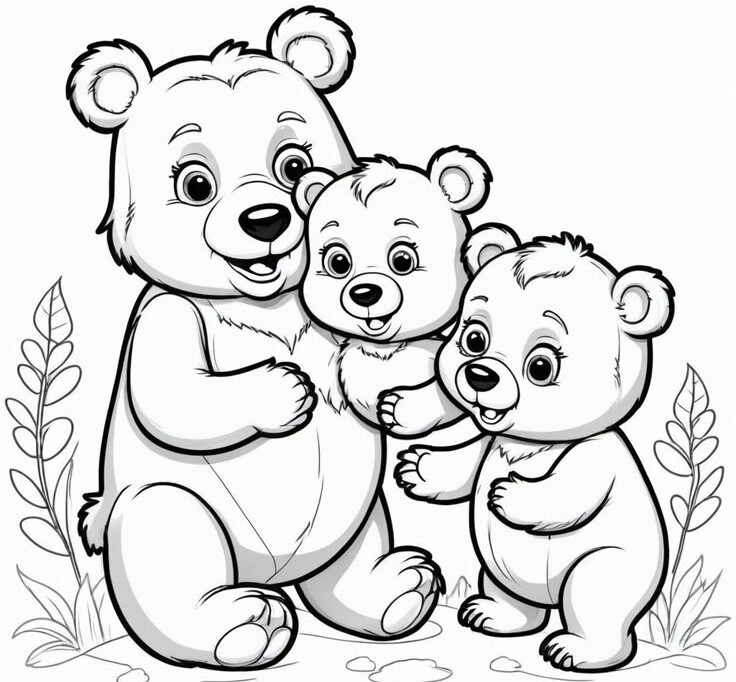 Tranh tô màu gấu đáng yêu, giúp bé phát triển tư duy hội họa - 18