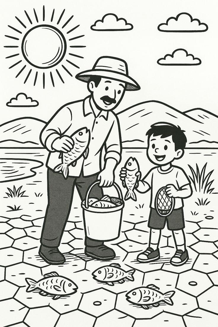 20 bức tranh tô màu gia đình, dạy bé biết yêu thương, gắn kết tình cảm - 11