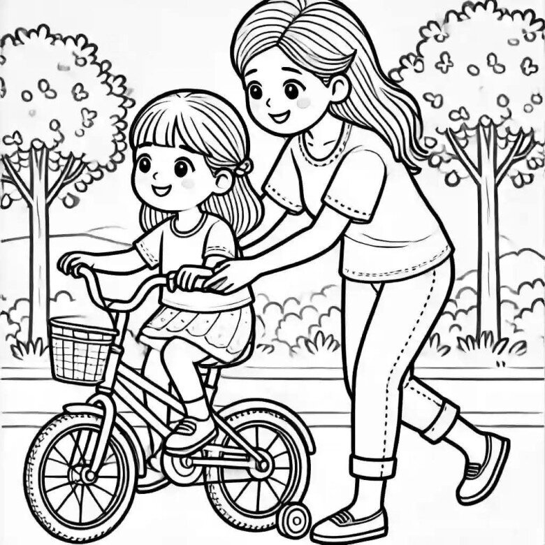 20 bức tranh tô màu gia đình, dạy bé biết yêu thương, gắn kết tình cảm - 18