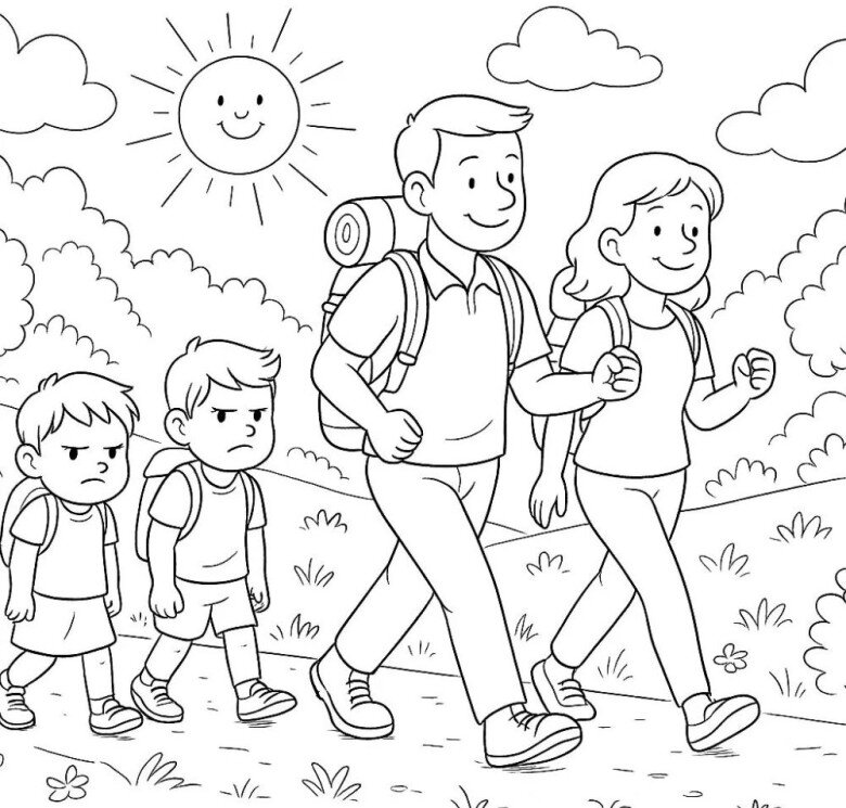 20 bức tranh tô màu gia đình, dạy bé biết yêu thương, gắn kết tình cảm - 7