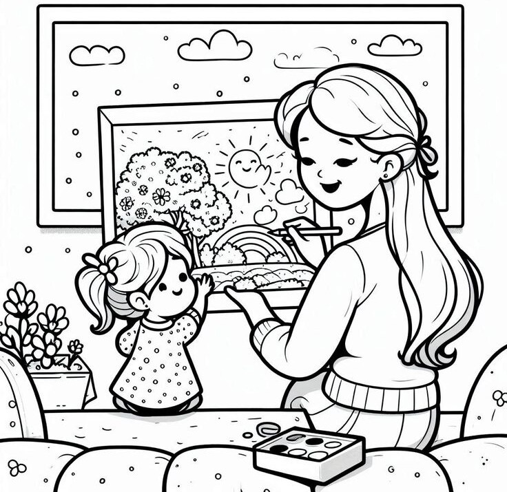 Tranh tô màu &#39;Mẹ yêu con&#34; dạy bé hiểu tình cảm gia đình, nuôi dưỡng lòng biết ơn từ nhỏ - 16