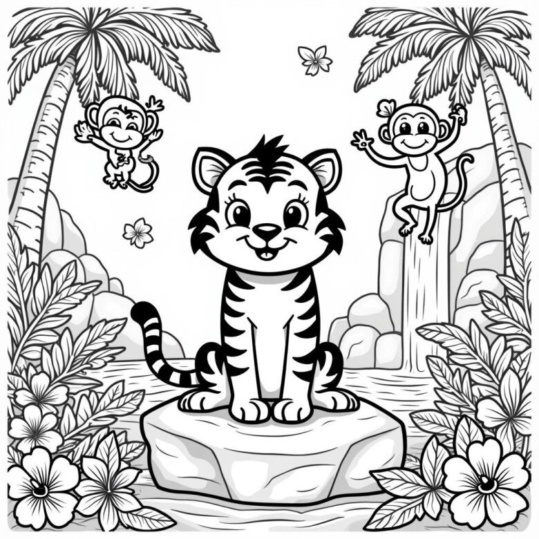 20 bức tranh tô màu thế giới động vật hoang dã, tặng bé tự do sáng tạo - 18