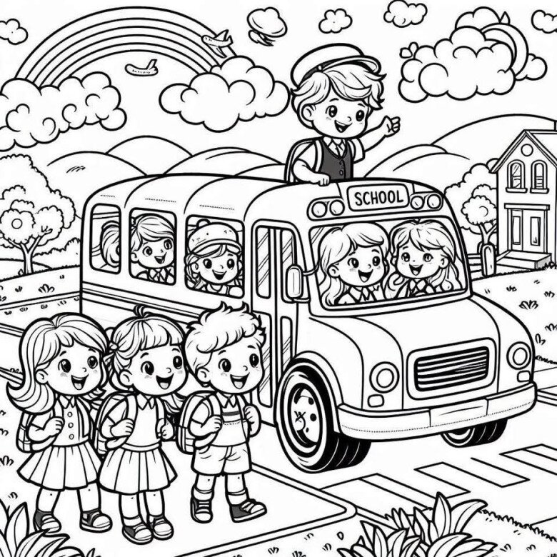Tranh tô màu trường học, giúp bé hào hứng làm quen năm học mới - 20