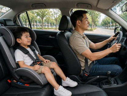 Giao thông - Từ 15/8, tài xế chở trẻ dưới 10 tuổi không dùng ghế an toàn sẽ bị phạt cảnh cáo