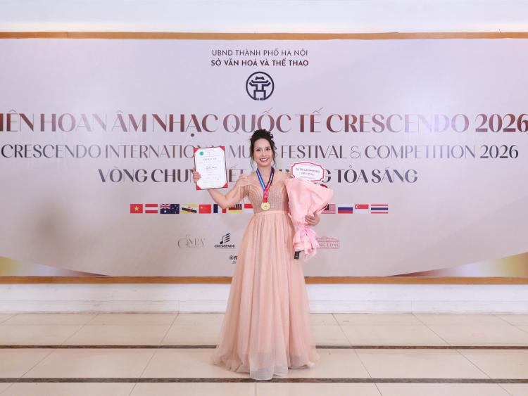 Nguyễn Hoàng Tịnh Uyên giành Giải Vàng tại Liên hoan Âm nhạc Quốc tế Crescendo 2026