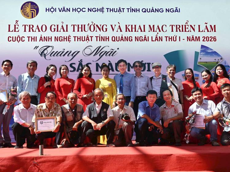 Tổ chức Lễ trao giải thưởng và khai mạc triển lãm ảnh nghệ thuật với chủ đề “Quảng Ngãi - Sắc màu mới” lần thứ I - 2026