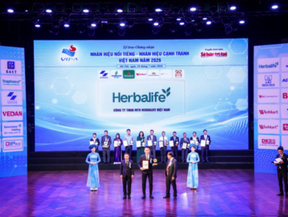 Thông tin doanh nghiệp - Herbalife Việt Nam được xếp hạng thuộc Top 10 Nhãn Hiệu Nổi Tiếng Việt Nam năm 2026