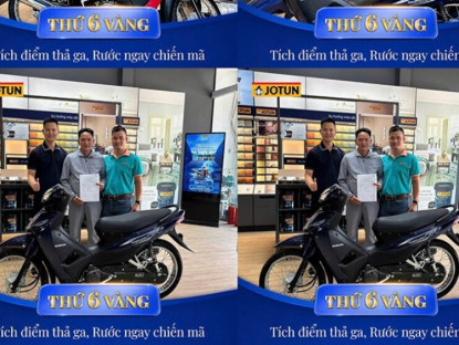Thông tin doanh nghiệp - 100 chiến mã cùng Jotun chở hạnh phúc đến tay từng người thợ sơn