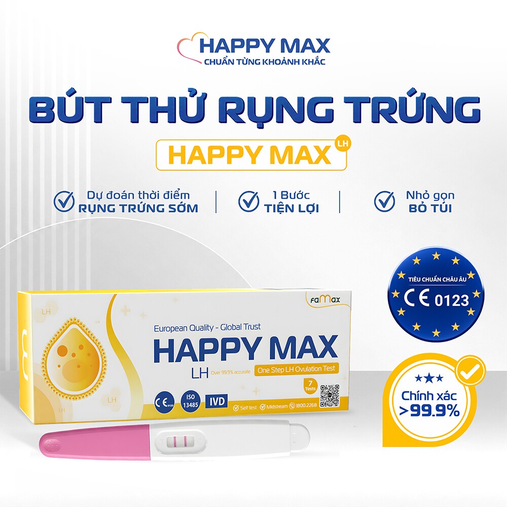 Happy Max LH - Bút thử rụng trứng tiêu chuẩn CE 0123, được TÜV SÜD (Đức) chứng nhận - 2
