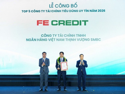 Thông tin doanh nghiệp - Năm thứ 3 liên tiếp, FE CREDIT giữ vị trí dẫn đầu “Top 5 Công ty Tài chính tiêu dùng uy tín 2026”