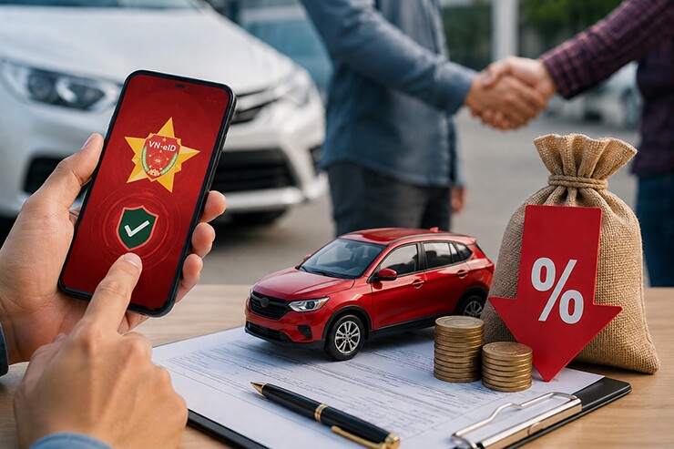 Mua ô tô làm thủ tục bằng VNeID được giảm 50% lệ phí trước bạ nếu đủ điều kiện - 1