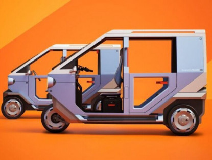 Giao thông - Xe điện ba bánh Hyundai E3W lộ diện