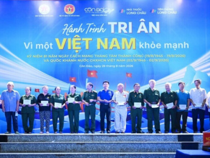 Thông tin doanh nghiệp - Long Châu đồng hành cùng Báo Quân đội nhân dân chăm sóc sức khỏe, tri ân người có công tại đặc khu Côn Đảo