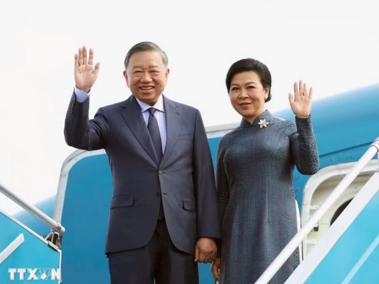 Tổng Bí thư, Chủ tịch nước Tô Lâm cùng Phu nhân lên đường thăm Nga, Pháp và dự Hội nghị Thượng đỉnh Không gian vũ trụ
