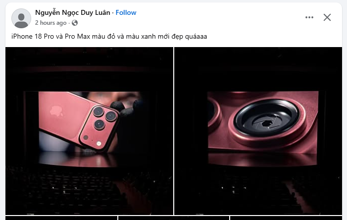 Dân mạng "rạo rực" với iPhone 18 Pro Max màu đỏ Burgundy và iPhone Duo màn hình gập - 1