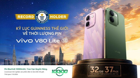 Vivo V80 Lite 5G thiết lập Kỷ Lục Guinness Thế Giới™ với 32 giờ 37 phút sử dụng liên tục on-screen - 3
